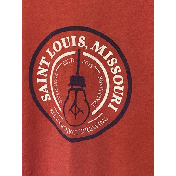 Saint Louis Missouri Side Project Brewing Men's L Red Short Sleeve T-Shirt - Picture 4 of 5
